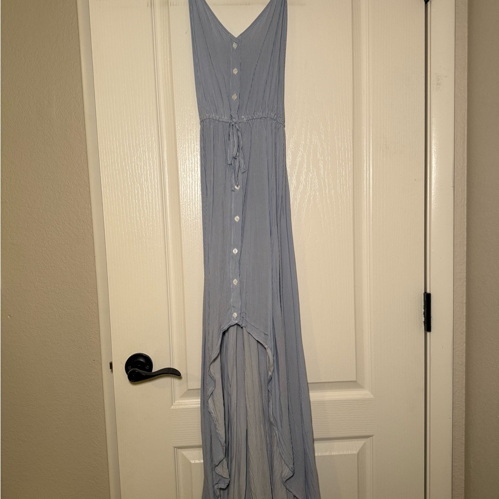 Purple Sleeveless V-Neck Tie Front Sundress